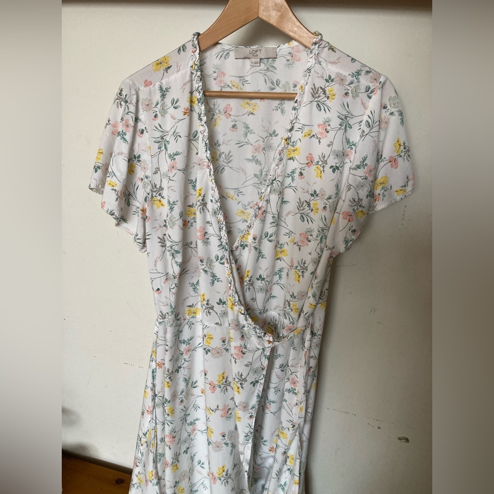 LOFT floral wrap dress